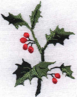 Brazilian Embroidery Design JDR 188 Holly & Berries