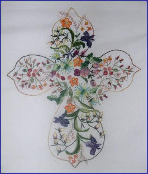 JDR 6219 "He Lives" Brazilian Dimensional Embroidery Pattern